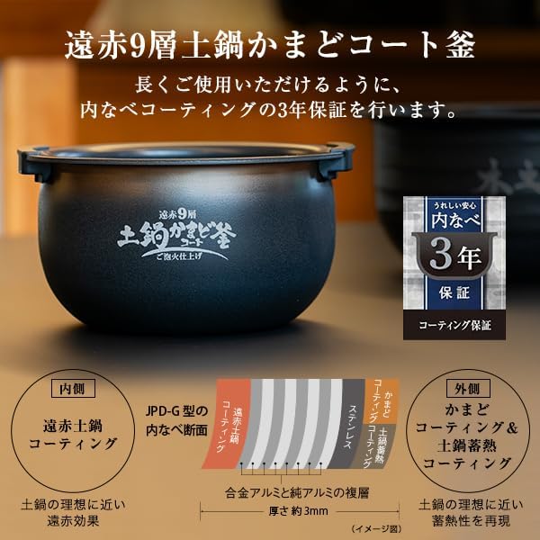 タイガー 3.5合炊飯器 JPD-G06NKのレンタル
