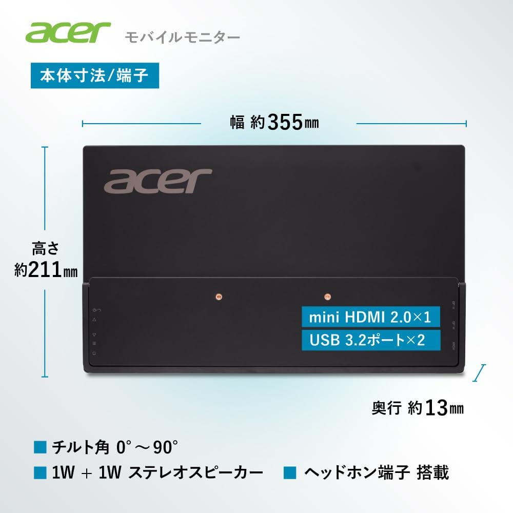 Acer 15.6インチ モバイルモニター PM161QJbmiuuxのレンタル