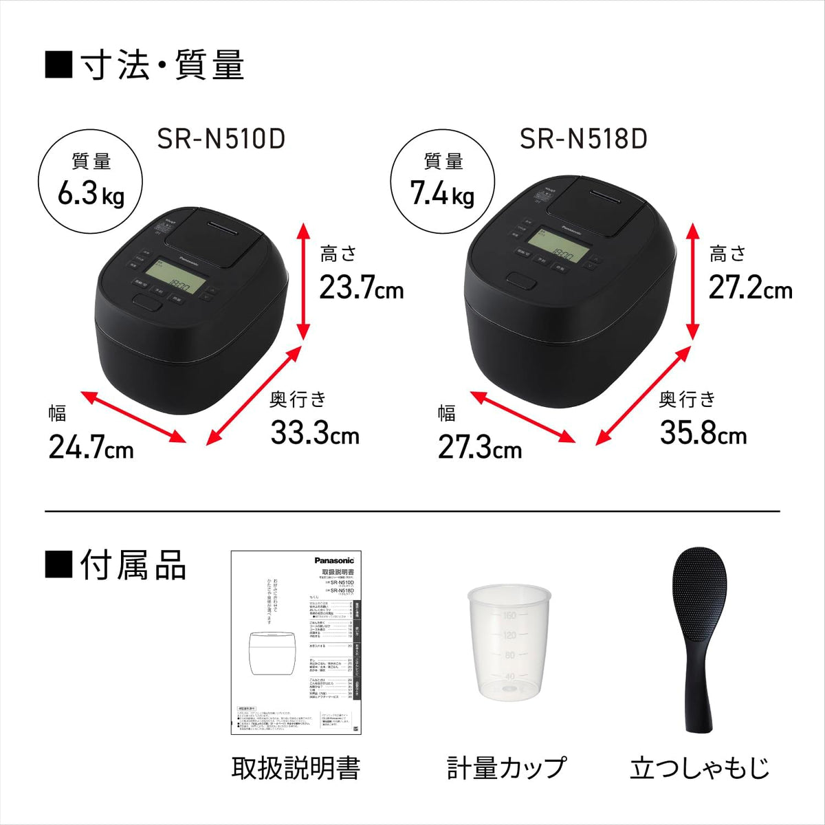 パナソニック 5.5合炊飯器 SR-N510Dのレンタル