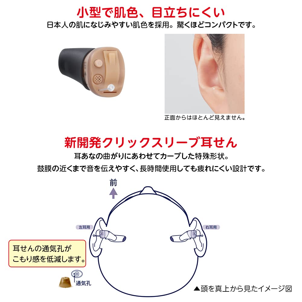 オンキヨー デジタル耳あな型補聴器OHS-D31 音量調節リモコン付 電池10パック付のレンタル