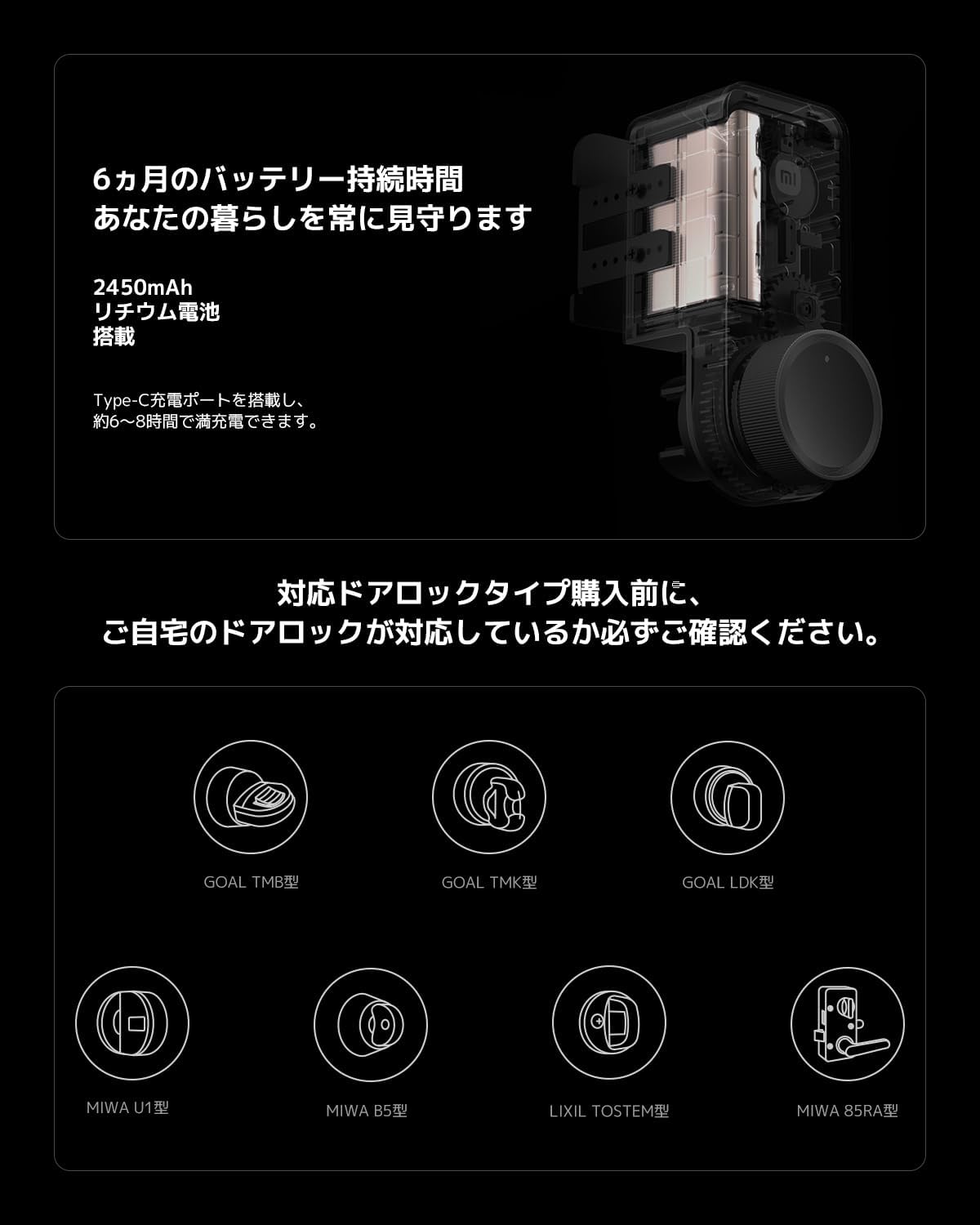 Xiaomi セルフインストールスマートロックのレンタル