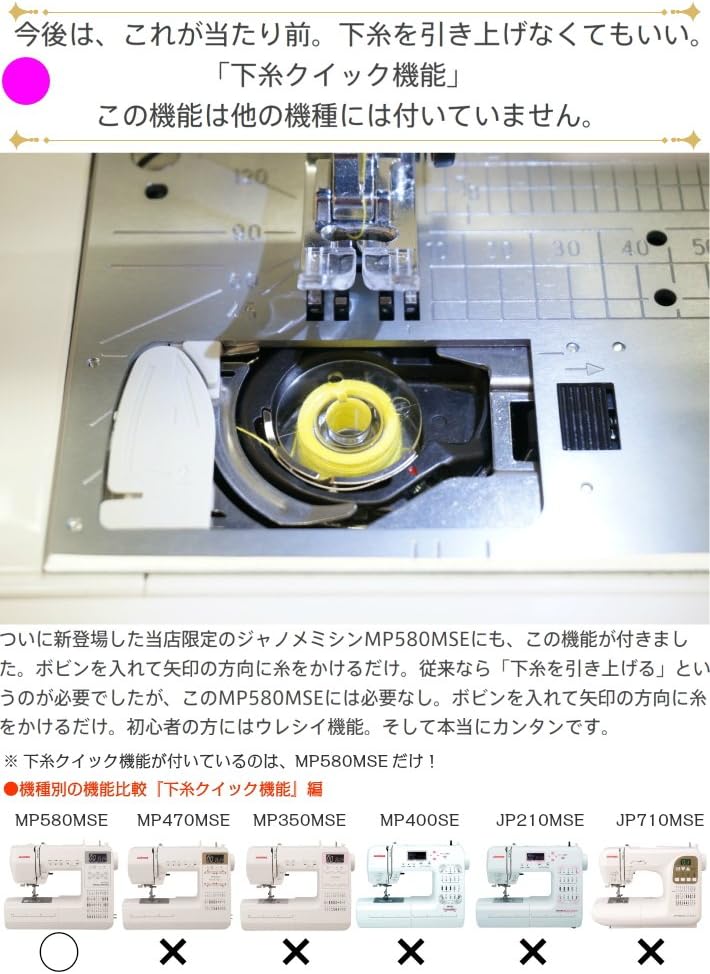 JANOME コンピュータミシン MP580MSEのレンタル