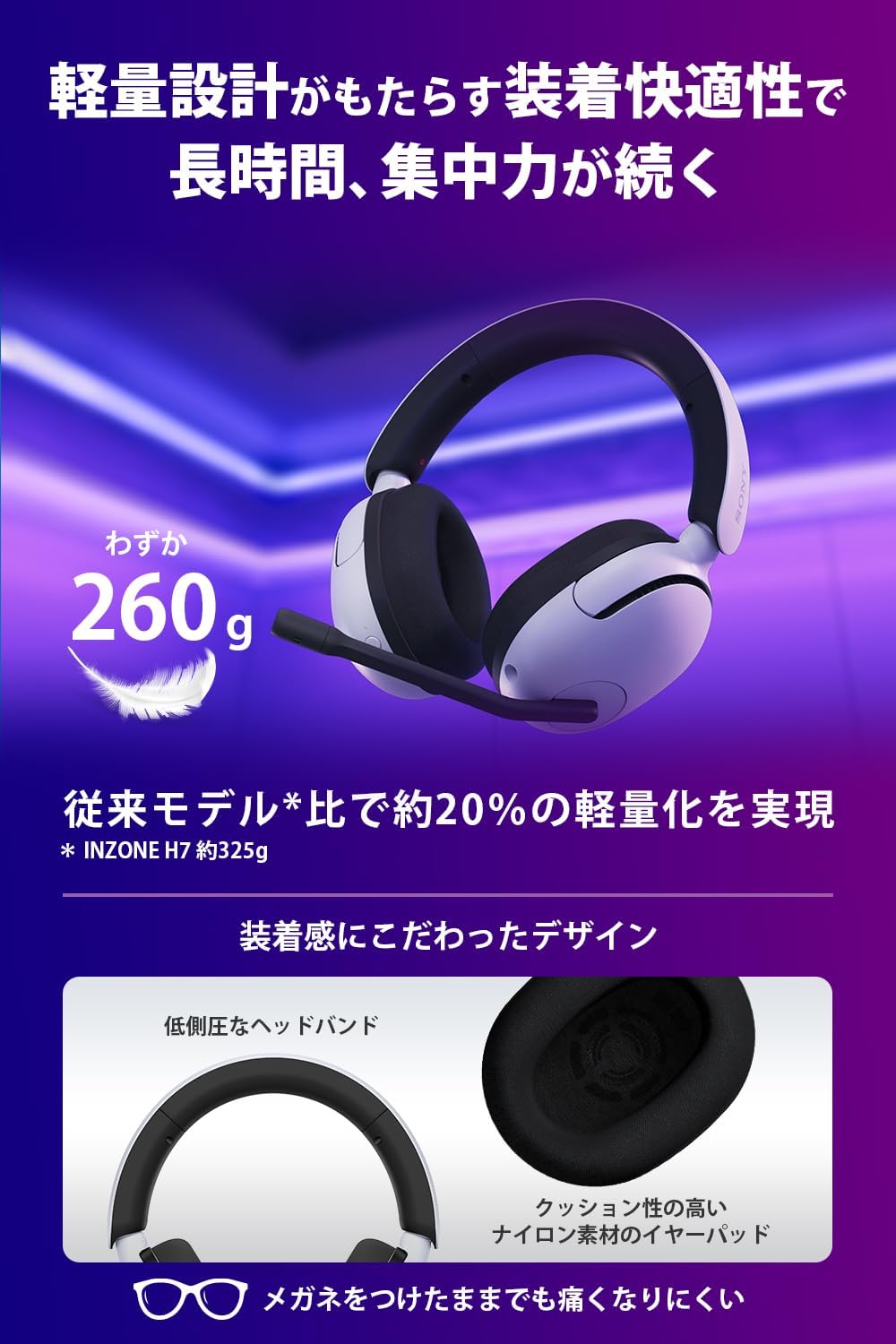 SONY ゲーミングヘッドセットINZONE H5: WH-G500のレンタル