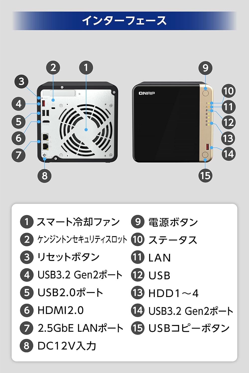 QNAP NAS 4ベイ TS-464-8G 8GBのレンタル