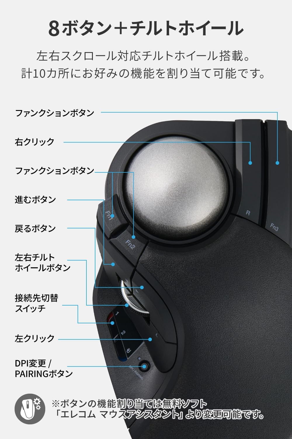 エレコム トラックボールマウス HUGE PLUSのレンタル - レンタール