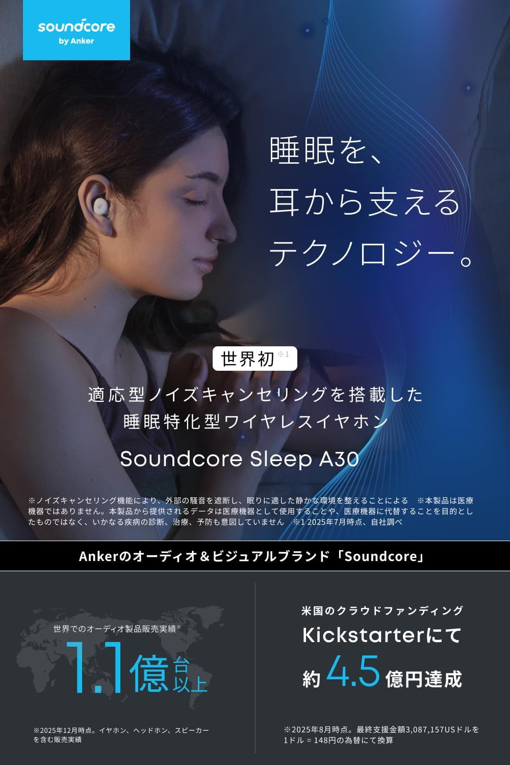 Anker Soundcore Sleep A30 ワイヤレスイヤホンのレンタル