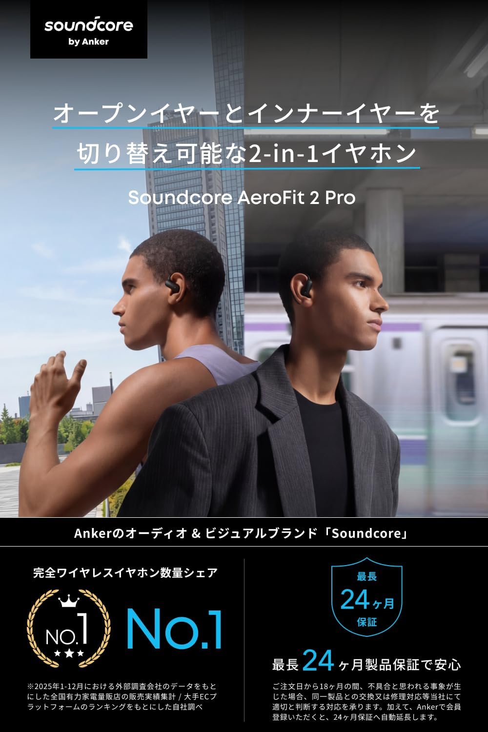 Anker Soundcore オープンイヤー型イヤホン AeroFit 2 Proのレンタル