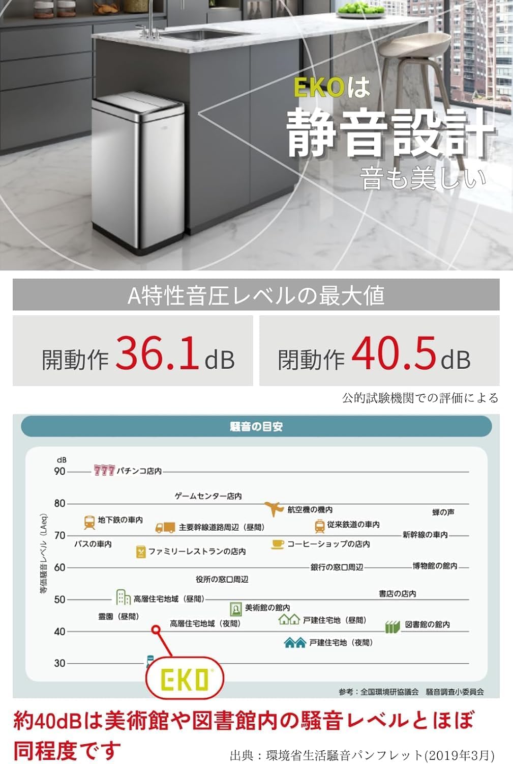EKO 自動開閉ゴミ箱 EK9287MTのレンタル