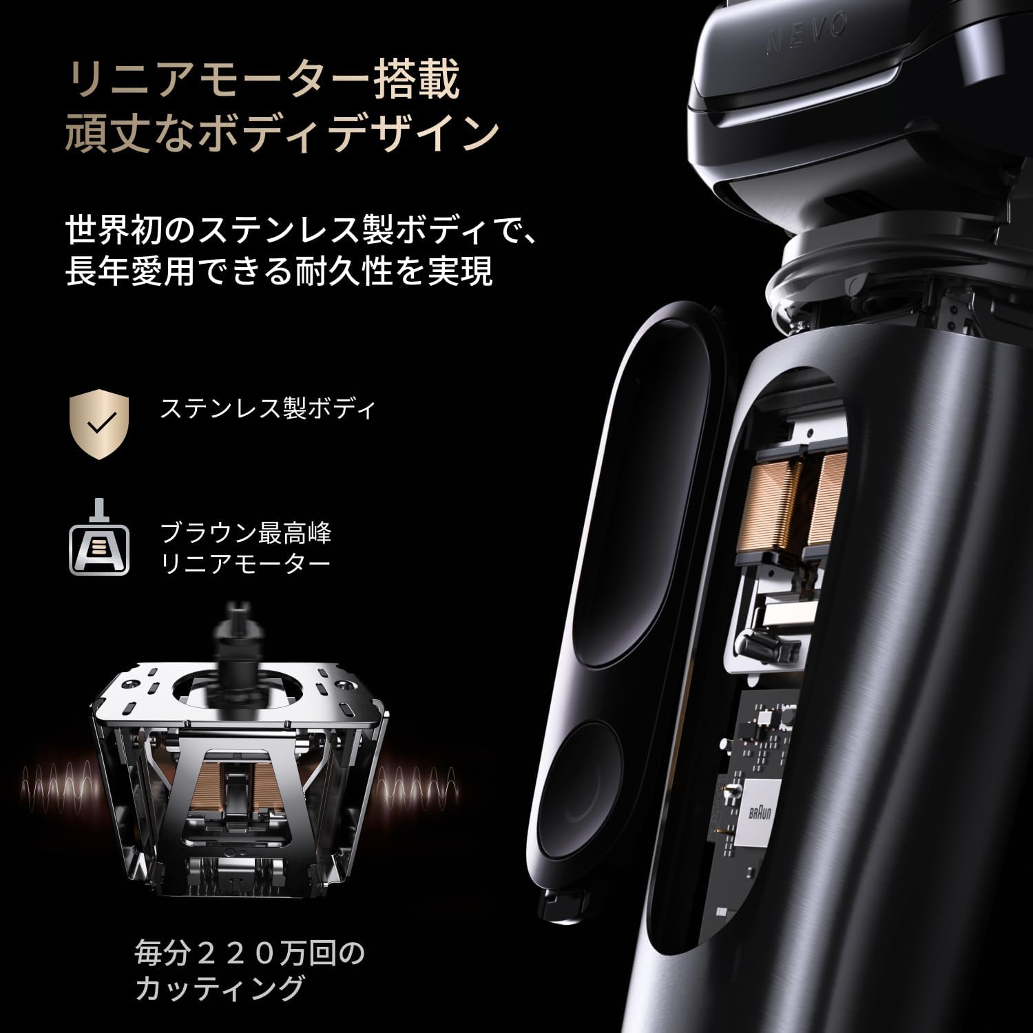 ブラウン シルクシェーバー メンズNEVO 15115C ブラックのレンタル