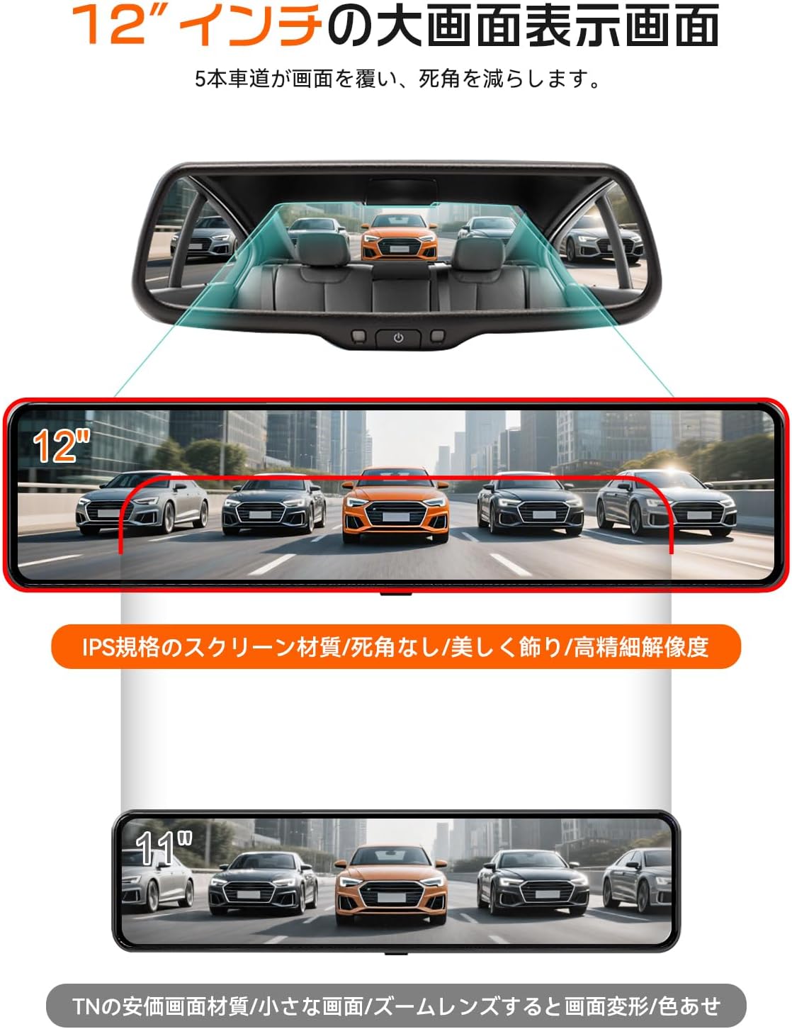 JADO ミラー型ドライブレコーダー G850-ST 64GBメモリーカード付きの