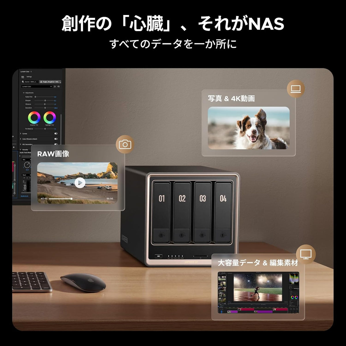 UGREEN NASync DXP4800 GT4ベイNASキット（HDD付属なし）のレンタル