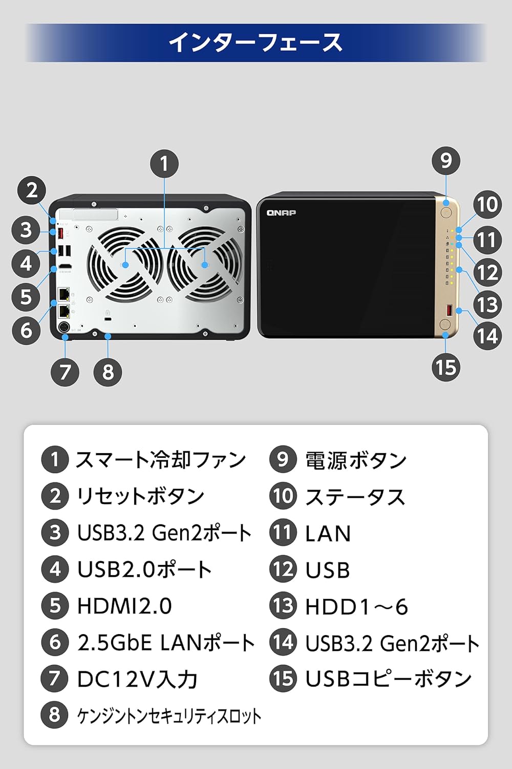 QNAP NAS 6ベイ TS-664-8G 8GBのレンタル