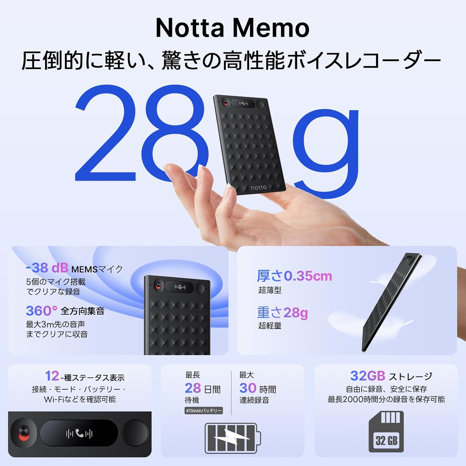 Notta Memo AIボイスレコーダーのレンタル