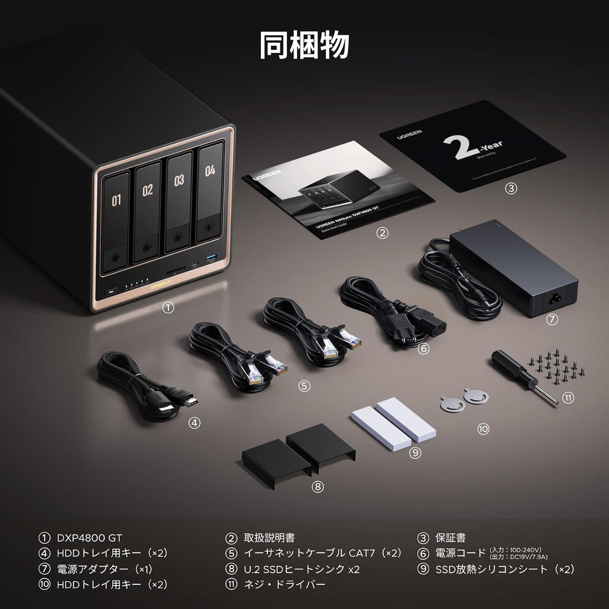 UGREEN NASync DXP4800 GT4ベイNASキット（HDD付属なし）のレンタル