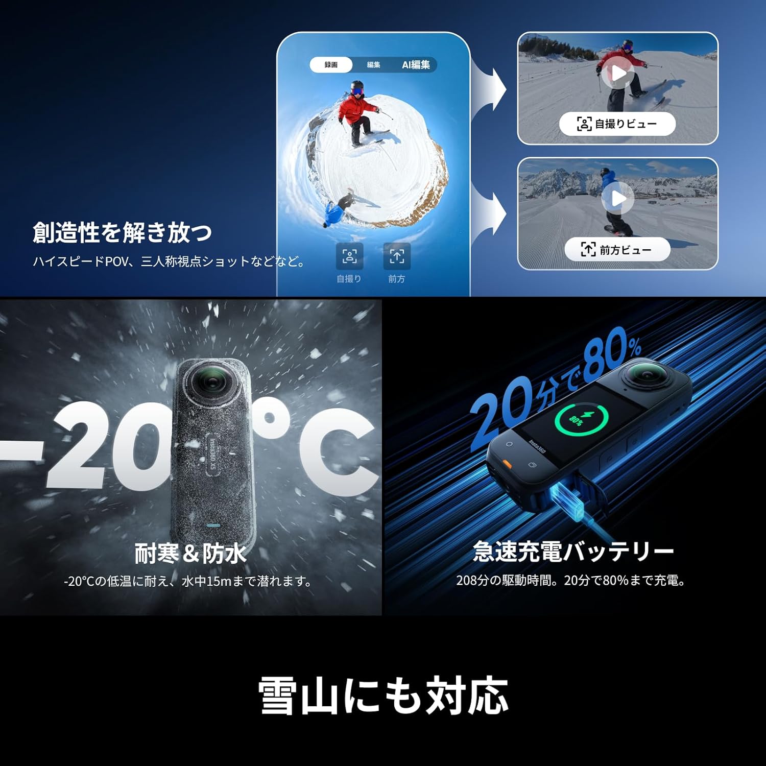 Insta360 アクションカメラ X5 通常版のレンタル