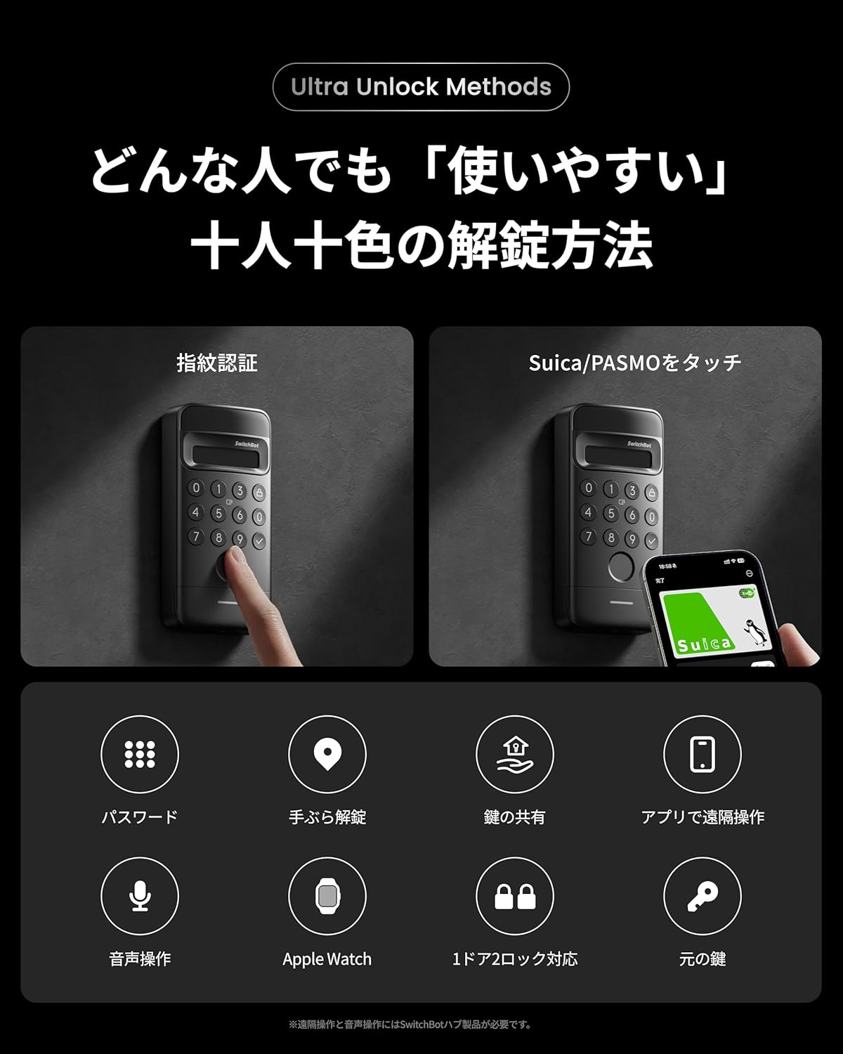 SwitchBot スマートロック Ultra 顔認証パッド 指紋認証のレンタル