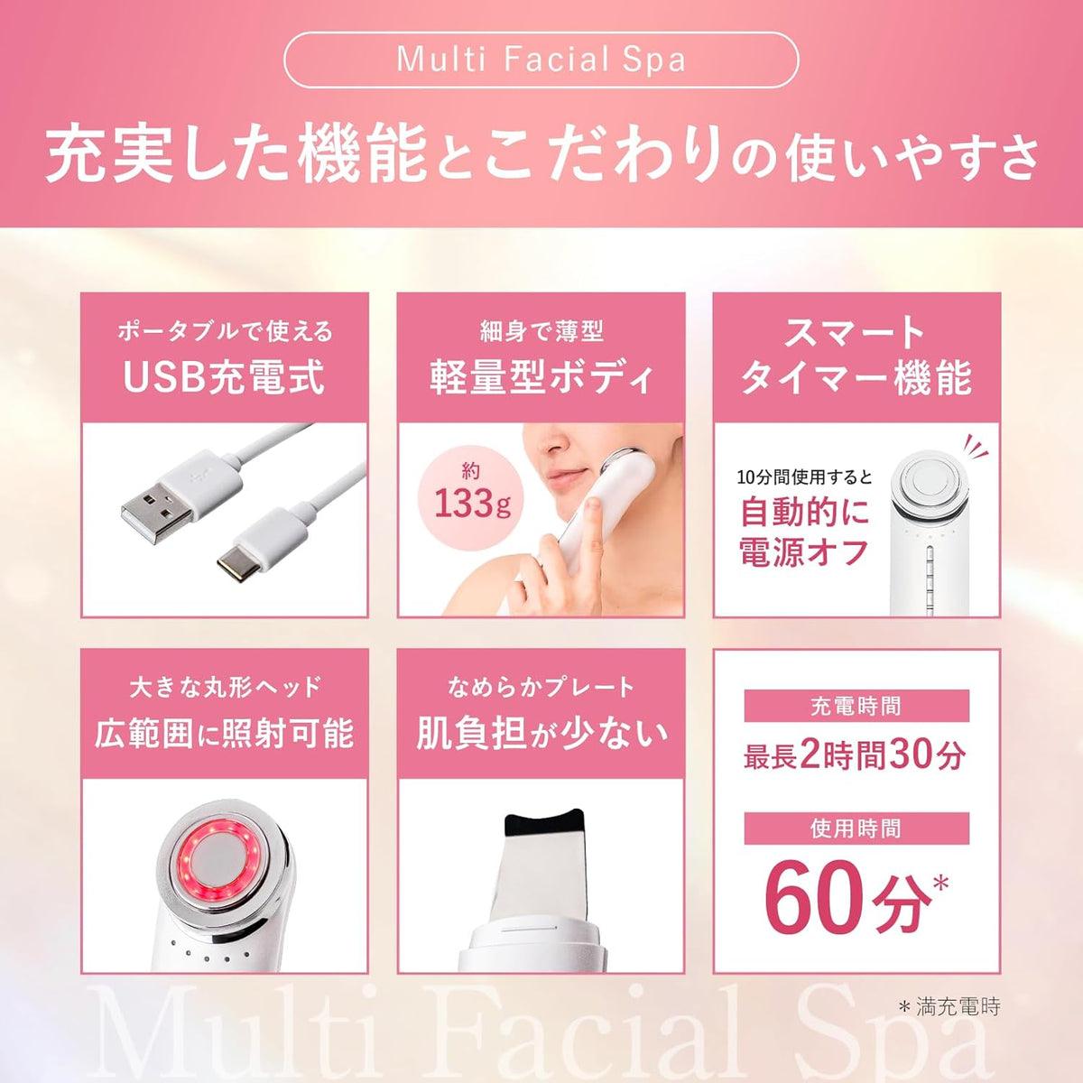 PLUEST 美顔器 マルチフェイシャルスパのレンタル