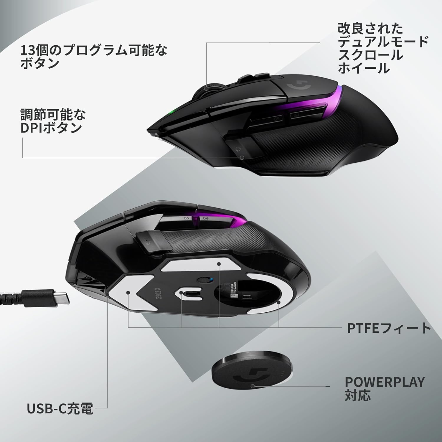 Logicool G ゲーミングマウス G502 X PLUSのレンタル