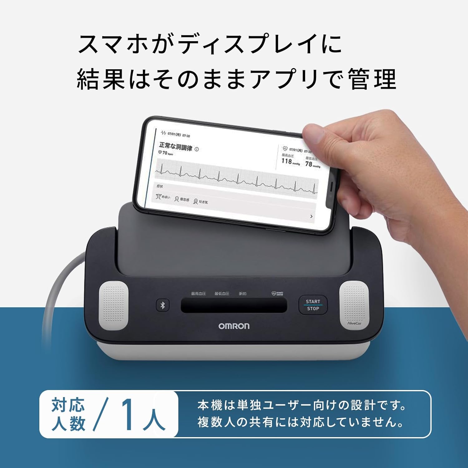 オムロン 心電計付き上腕式血圧計 HEM-7530Tのレンタル