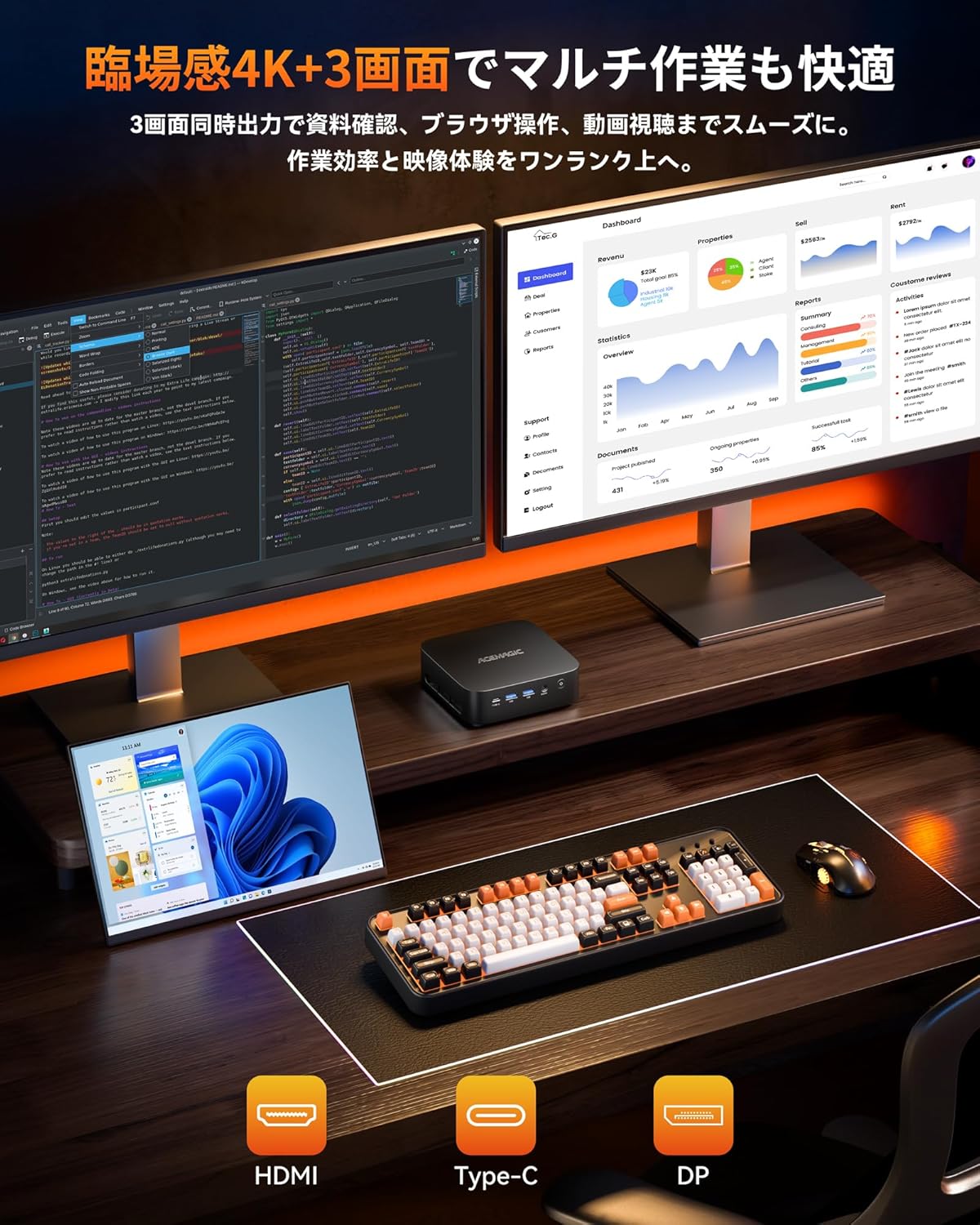 ACEMAGIC ミニPC AMD Ryzen 5 7430Uのレンタル