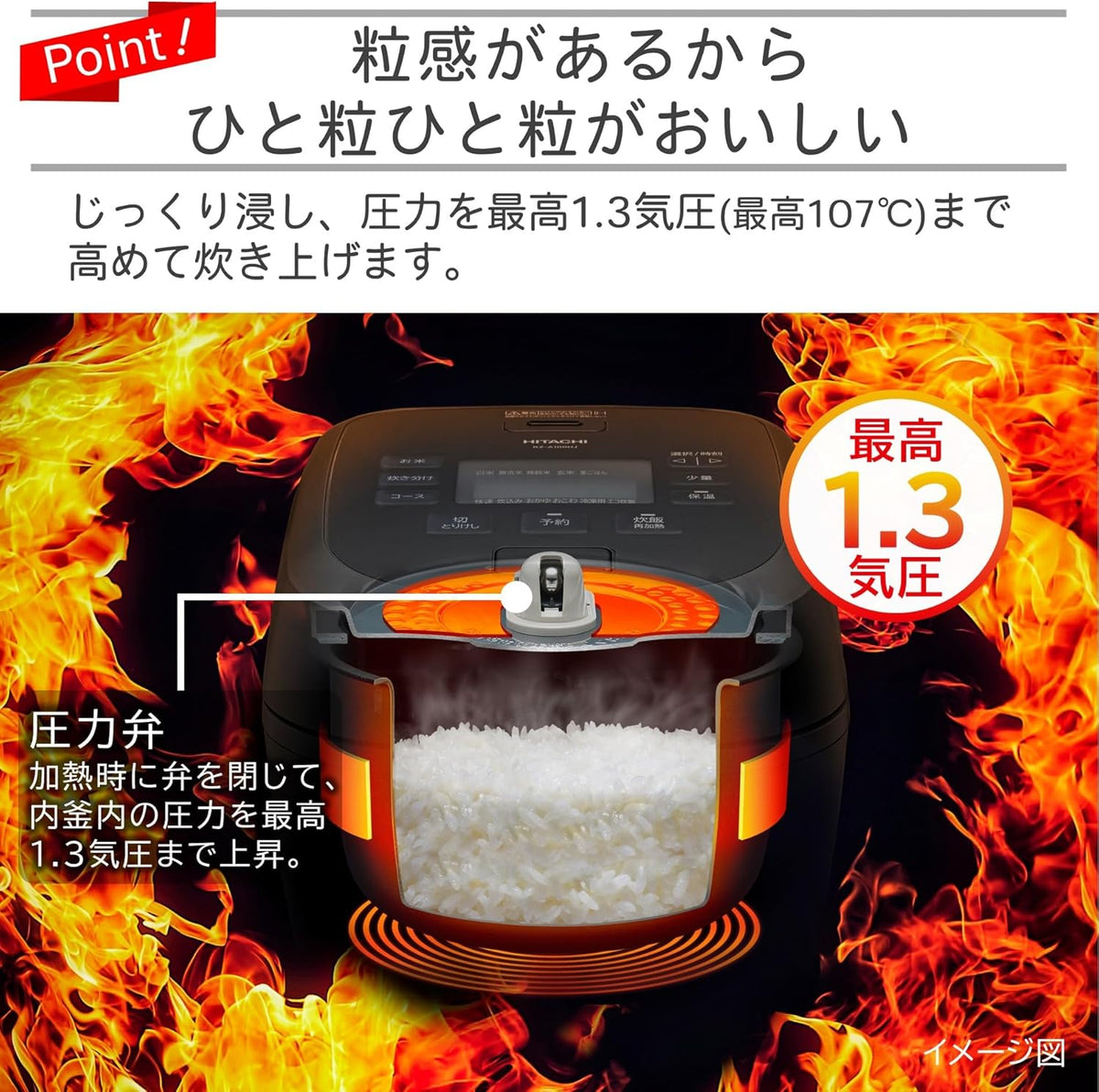 日立 5.5合炊飯器 RZ-A100HJのレンタル