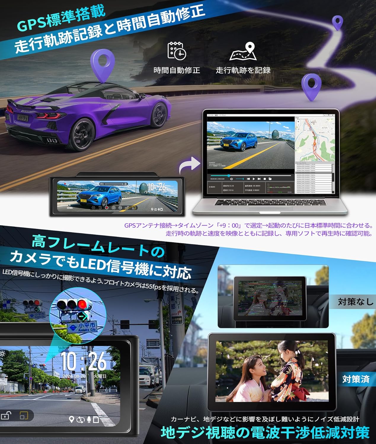 PORMIDOAUTO ミラー型ドライブレコーダー PRD6XC-1のレンタル