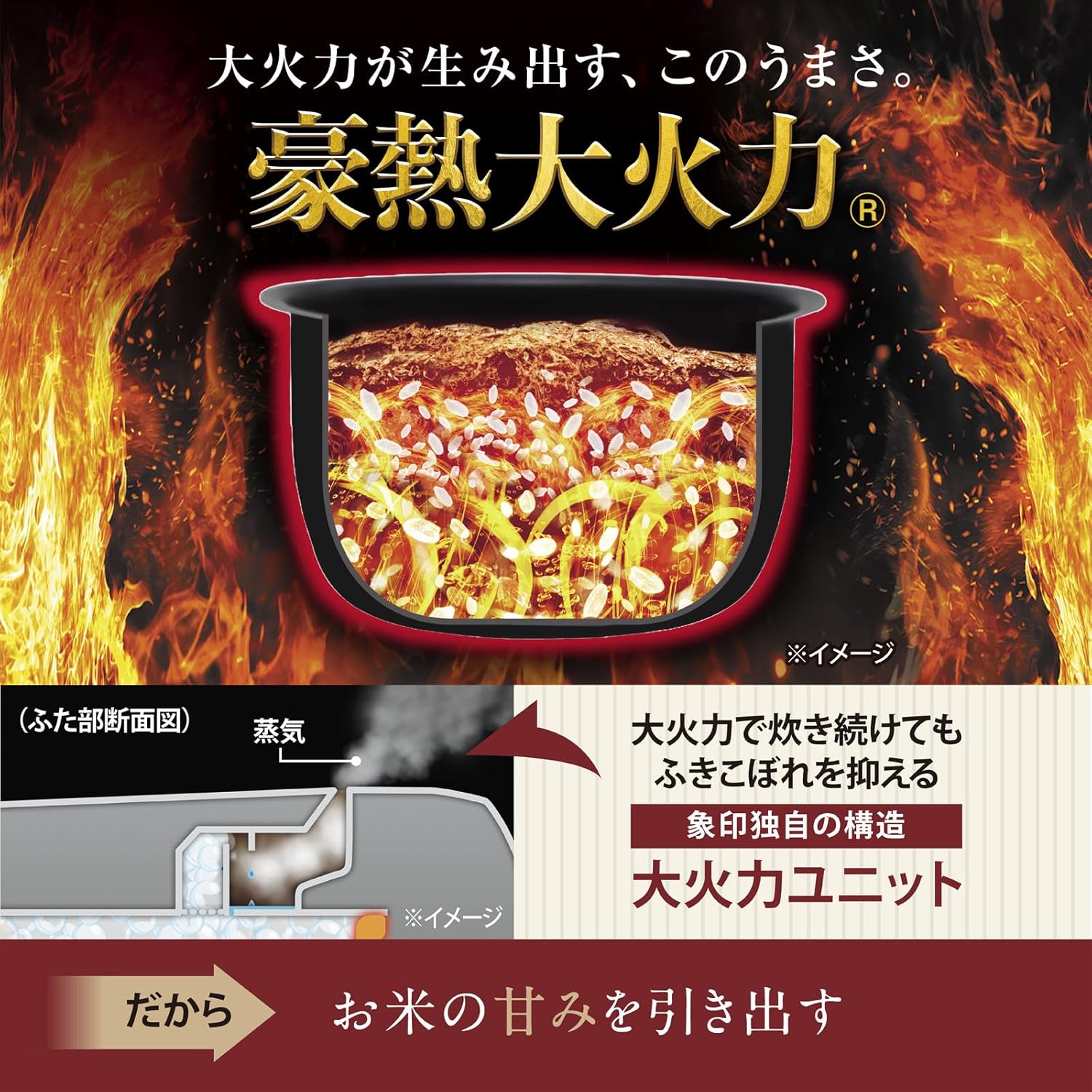 象印 5.5合炊飯器 豪熱大火力 NW-YB10AM-BZのレンタル